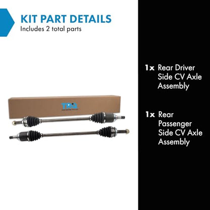 TRQ Rear Driver and Passenger Side CV Axle Assembly Set 2 Piece Compatible with 2017-2021 Honda CR-V AWD - style: CSA36015
