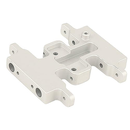 Aluminum Alloy Skid Plate Transmission Bottom Mount for Axial SCX24 C10 JLU Deadbolt Gladiator Bronco 1/24 Crawler Upgrade Parts (Silver) - color: Silver