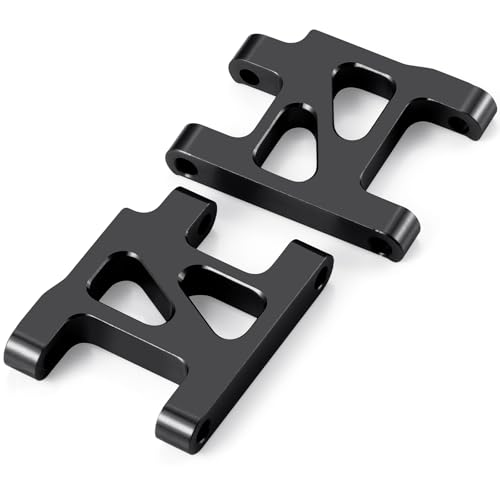 2PCS RC Aluminum Alloy Front Lower Swing Arm Suspension A-Arms Set Compatible with 1/10 Tamiya TA01 RC Car Upgrades (Black) - color: Black