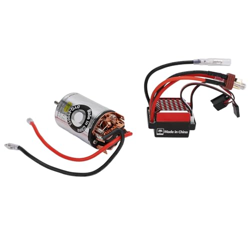 Alomejor 550 Brushed Motor, High Purity Copper Windings 60A ESC Combo with T Plug for 1/10 RC Crawler Car Axial SCX10 II III (11T) - size: 11T