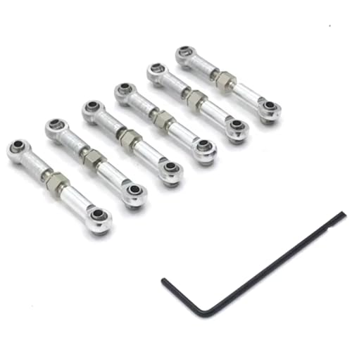 RC Models Components for Wltoys 184011 A949 A959 A969 A979 K929 1/18 Metal Linkage Pull Rod Front Rear Servo Link Tie Rod RC Car Upgrade Spare Parts(Silver) - color: Silver