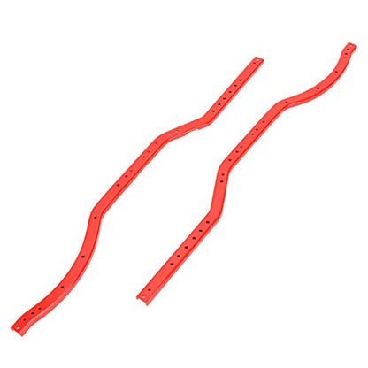 AYNEFY SCX10 II Chassis Frame Rails Steel RC Car Accessory Red Left Right Rails 194g for AXIAL SCX10 II 90046 90047 RC Crawler Daily Upgrade