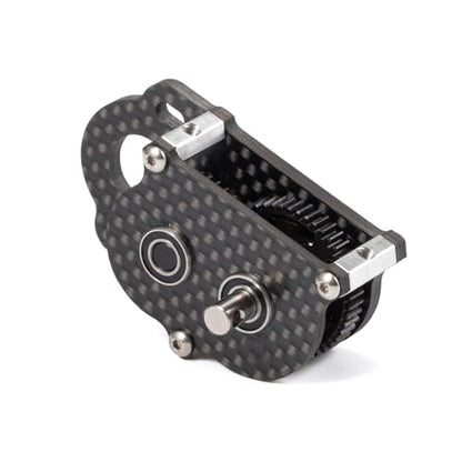 Carbon NOD Transmission LCG Gearbox for Straight Axle Scaler Sportsman | Ultra Lightweight Low-CG Design, with Aluminum Axial 3 Gear Adapter Plate, Fits 48P Pinions from 9T to 17T - color: Black
