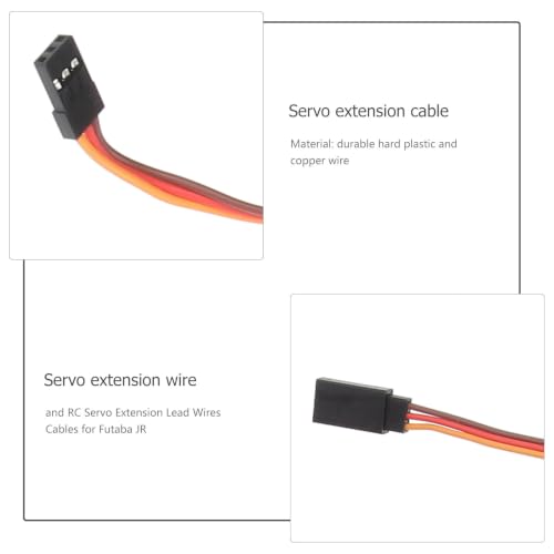 MERRYHAPY 10pcs 1m Servo Extension Lead Wire Cables for Futaba Sturdy Hard Plastic and Copper Wire Compatible Receiver Connection and Rc Car for Remote Control