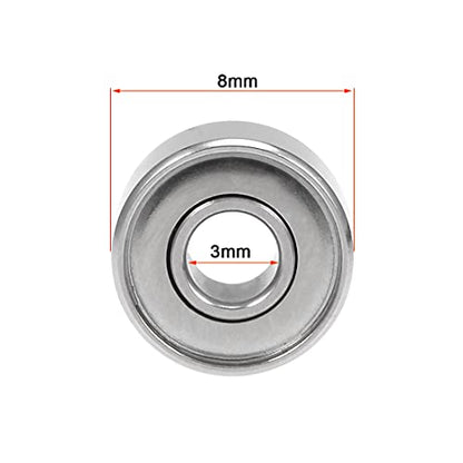 uxcell 693ZZ Deep Groove Ball Bearing 3x8x4mm Double Shielded Chrome Steel Bearings 5-Pack - size: 3mmx8mmx4mm