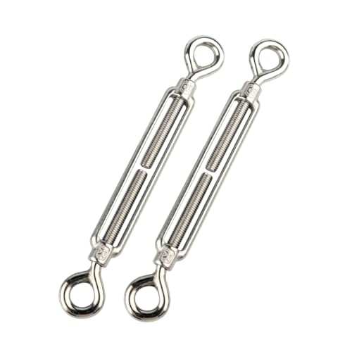 10Pcs M6 Eye & Eye Turnbuckle Heavy Duty Tensioner Adjustable Shade Sail Hardware for Tightening Up Metal Cable Wire 1/4" - style: M6 Eye & Eye