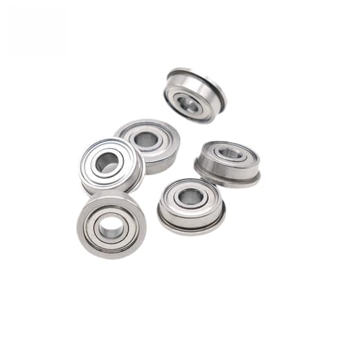 FR2-5ZZ Flange Bearing 3.175 * 7.938 * 3.571 mm (10PCS) 1/8" X5/16 X9/64 Inch Flanged FR2-5 Z ZZ Ball Bearings - size: FR2-5ZZ 3.175 * 7.938 * 3.571