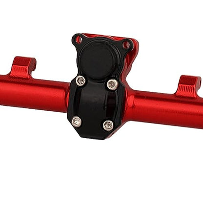 Aluminum Complete Front & Rear Portal Axle with Servo Arm for SCX24 Bronco Gladiator Deadbolt JLU C10 Axial 1/24 RC Crawler Metal Upgrade Parts (Red) - color: Red