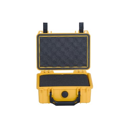 MEIJIA IP67 waterproof hard compact case,Customizable Fit Foam,8.12”x6.56”x 3.56”,Fit Use of Drones, Cameras,Equipments,lens (Yellow) - color: Yellow, size: 8.12 x 6.56 x 3.56 inches