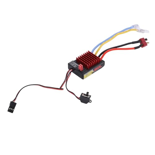 RC Brushed ESC, 60A ESC Water Proof Electronic Speed Controller with 320A Peak for 1/10 1/12 RC Car (T Plug)