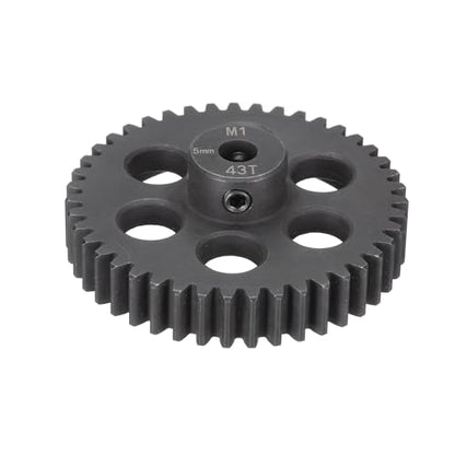 MECCANIXITY Steel M1 Gear Set 43T 5mm Shaft Motor Gears for RC Vehicles Truck Drift Car Part, Black - size: 43T