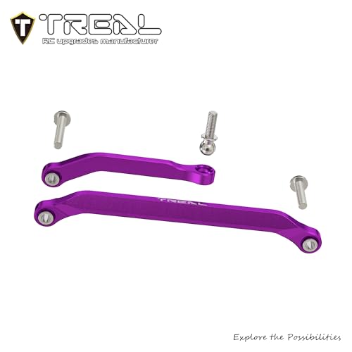 Treal 7075 Aluminum Front Steering Links for Axial SCX30(Purple) - color: Purple