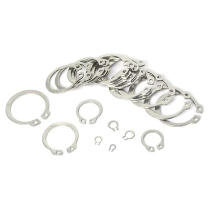 225Pcs External Retaining Rings Snap Rings Assortment Kit, 304 Stainless Steel External C-Clip Set, 15 Sizes Circlip Snap Rings M3 - M25+(Convertible Snap Ring Pliers) - size: 225pcs C-clip stainlesssteels+pliers