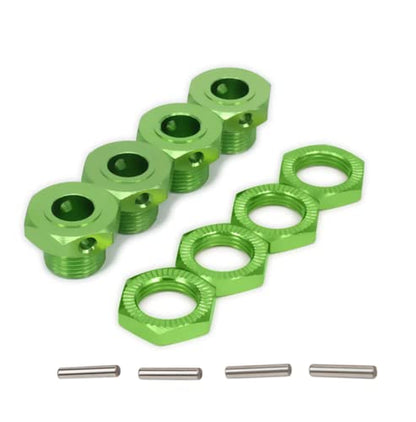Aluminum 17mm Hex Wheel Nuts Adapter for Arrma 6s BLX Infraction Limitless Mojave Typhon hopups Upgrade Parts 4 pcs/Set(Green) - color: Green