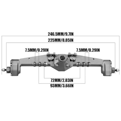 1/10 RC Crawler All Metal Front and Rear Portal Axle for Axial Capra 1.9 inch UTB AXI03004 Buggy F9 Wraith 90018 RR10 Upgrade Part (SR Front Rear Axle) - color: Front Rear Axle