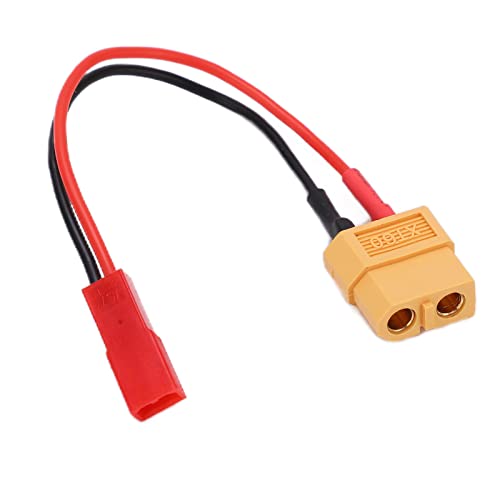 XT60 Female Plug to JST Female Cable, 13.7cm Soft Silicone Wire with High Flexibility, for RC Car Airplane Ship