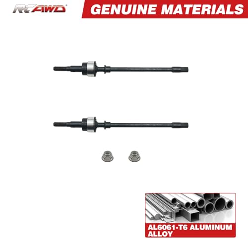 RCAWD Front Drive Shafts CVD Axial 1/10 SCX10 SCX0042 | Heavy-duty steel construction eliminates bind and withstands extreme torque on steep trail inclines without snapping.