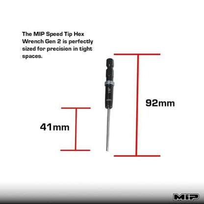 MIP Standard SAE Speed Tip 1/4" Drive Bits Hex Allen Driver Wrench Set Gen 2 (1/16 / 5/64 / 3/32 - Set)