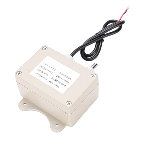 Temperature Sensor Wall Mount Temperature Transmitter Thermal Probe 4-20mA -50 to 200 IP65 ABS Anti Interference with Cable for Industrial Agricultural Greenho