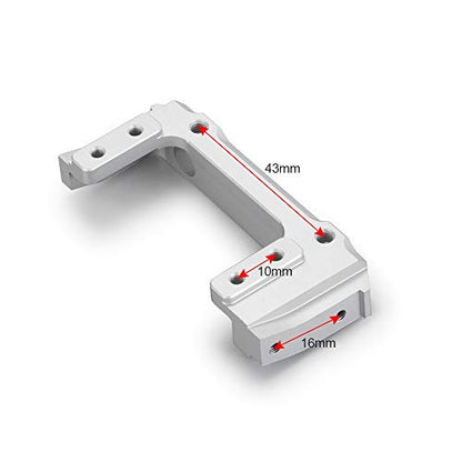 MOHERO Alloy Metal Front Bumper Mount for 1/10 AXIAL SCX10 II 90046 RC Crawler Car (Silver) - color: Silver