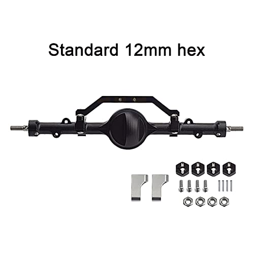 AMK CNC Aluminum Alloy Complete Rear Axle for 1/10 RC Crawler RC4WD Ge-Lande II TF2 D110 Yo-ta II Axles (Black) - color: Rear Axle