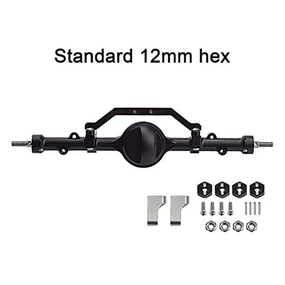 AMK CNC Aluminum Alloy Complete Rear Axle for 1/10 RC Crawler RC4WD Ge-Lande II TF2 D110 Yo-ta II Axles (Black) - color: Rear Axle