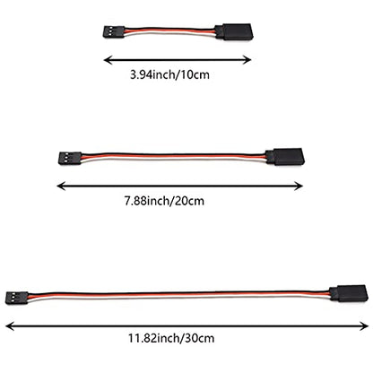 SDTC Tech 12 PCS 3-Pin Male to Female Servo Extension Cable for RC JR Futaba Remote Control Parts (3 Sizes)
