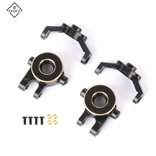 Brass TRX4M Steering Knuckles with Caster Blocks C-hubs Steering Set for TRX4M Upgrade Parts 1/18 RC Crawler