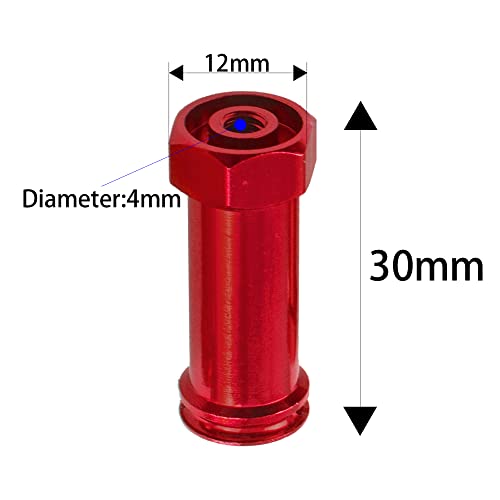 ShareGoo Aluminum 12mm Wheel Hex Hub Adapters 30mm Extension Combiner Coupler Compatible with WLtoys 144001 1/14 Wltoys RC Car (Red) - color: Red