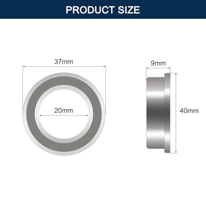 F6904ZZ Flanged Ball Bearing, ID 20mm x OD 37mm x Width 9mm Double Metal Shielded Deep Groove Bearings, Pre-Lubricated (GCr15) Chrome Steel 10pcs - size: F6904ZZ 20mmx37mmx9mm