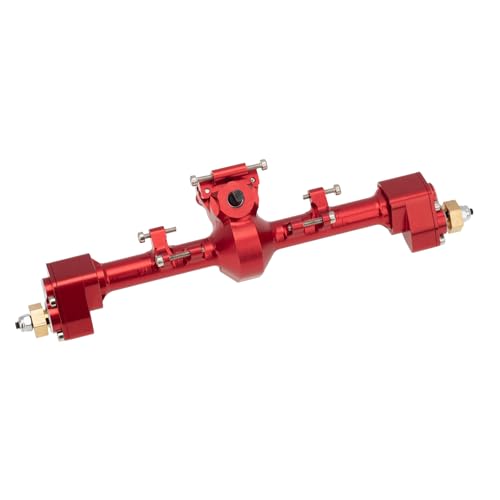 Aluminum Alloy Portal Axle Assembly, High Clearance CNC Metal Upgrade Parts Compatible with for axial SCX24 C10 90081 AXI00002 AXI00005 1/24 RC Crawlers (Rear axle red) - color: Rear Axle Red