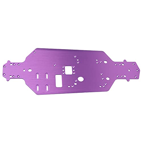 Aluminum Alloy Chassis Bottom Plate Replacement Upgrade Parts for HSP 94122 1/10 RC Car (Purple) - color: Purple