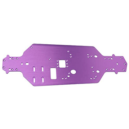 Aluminum Alloy Chassis Bottom Plate Replacement Upgrade Parts for HSP 94122 1/10 RC Car (Purple) - color: Purple