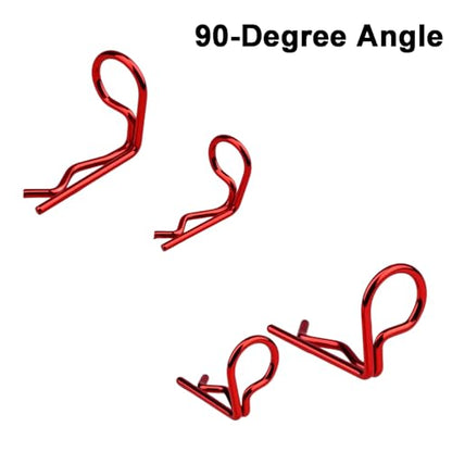 120pcs Colorful 90-Degree Angle RC Body Clips Bent Springy Pins(2 Sizes-Pack) for All 1/24 1/18 1/12 1/10 1/8 Scale Model Car Crawler Truck Buggy