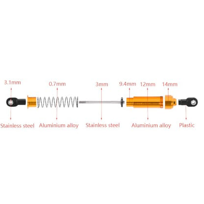 75mm-115mm Big Bore Shocks, RC Crawler Shocks for 1/10 RC Crawler LCG Chassis Gspeed V3 Element Enduro SCX10 TRX4 Gamde R1 Comp Builds DIY (Blue 115mm 2pcs) - color: Blue 115mm 2pcs