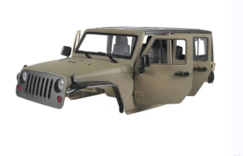 SCX10 Jeep Body,1/10 RC Car Hard Body Shell Kit,Open Car Shell Kit 313mm Wheelbase for RC Crawler Axial SCX10 90046 90047 RGT EX86100(Army Green) - color: Army Green