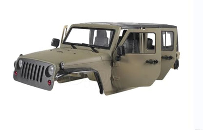 SCX10 Jeep Body,1/10 RC Car Hard Body Shell Kit,Open Car Shell Kit 313mm Wheelbase for RC Crawler Axial SCX10 90046 90047 RGT EX86100(Army Green) - color: Army Green