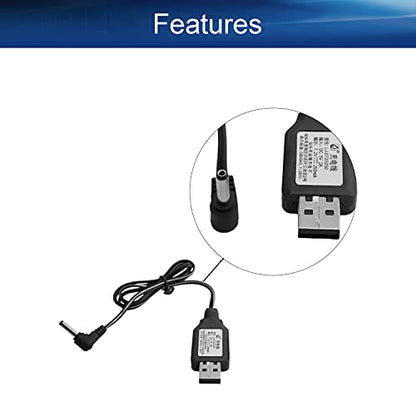 2Pcs USB Charging Cable 3.5 mm DC Elbow for RC Car 7.2V 250mA Ni-MH Ni-CD Battery