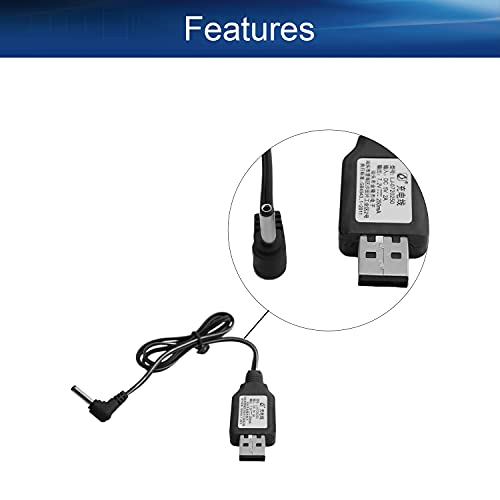 2Pcs USB Charging Cable 3.5 mm DC Elbow for RC Car 7.2V 250mA Ni-MH Ni-CD Battery