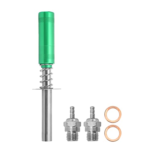 Glow Plug Igniter RC Starter Kit with N3 Glow Plug, RC Engine Igniter for Methanol Fuel Oil Powered Vehicles, Aluminum Alloy Glow Plug Starter for HSP 80103 RC Car, Aircraft, Ships (Green) - color: Green