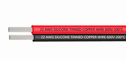 TUOFENG 22 AWG 2-Conductor Parallel Wire - Silicone Ribbon Cable, 15ft - size: 22 AWG 2 parallel Silicone Wire 15ft