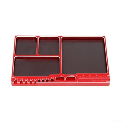 Magnetic Parts Tray Aluminum Alloy Dish for Screws Nuts Bolts - Strong Hold Small Hardware Organizer for RC Car Repair 4.25 Inch(Red) - size: Red