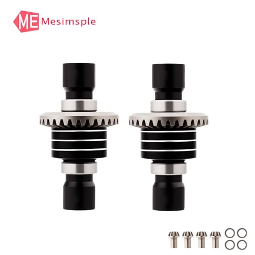 45# Steel Front Rear Differential Diff Input Gear Set for 1/16 H16BM H16207 16208 16209 16210 H16 1/14 14301 14302 14209 14210 H14BM Series Upgrades Part Black - color: Black