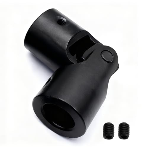 20mm to 20mm Universal Joint Coupling, D32 L85 Carbon Steel Rotatable Steering Shaft U Joint Coupler Motor Connector for DIY Model RC Car Robot - size: D32-L85-H20, style: No Keyway