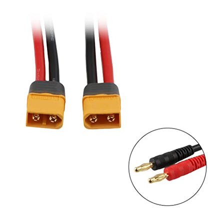 2pc XT60H Male Cables Connector Plug to 4mm Banana Plugs Battery Charge Lead Adapter Cable for RC Helicopter Quadcopter XT60 Lipo Battery Plug Charge 12AWG 30CM