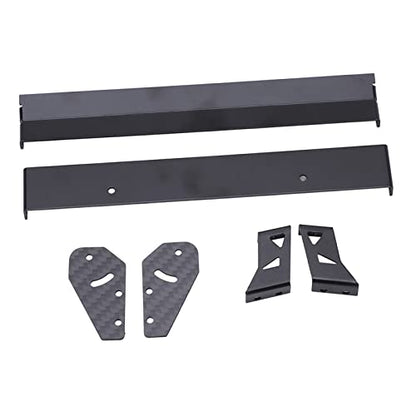 RC Car Rear Wing Aluminum Alloy High Performance Aerodynamic Spoiler Double Layer Design Adjustable Angle for 1/10 On Road Racing Drift Cars Universal Black 165mm