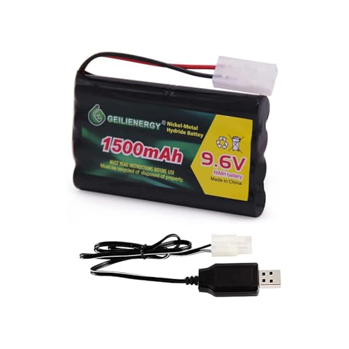 9.6V 1500mAH Ni-MH Battery Pack Replacement for RC Car, Robots and OTC Genisys 239180 & EVO Scanner +USB Charger (1 Pack)