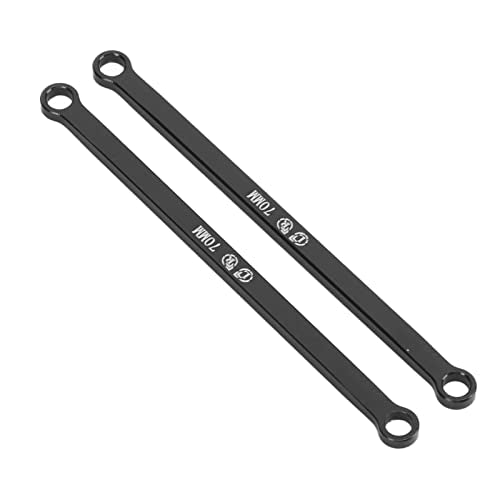 RiToEasysports Aluminum Alloy High Clearance RC Links Set Steering Linkage Rod with Anti Wear Precision Manufacturing for AXIAL SCX24 1/24 RC Crawler (Black) - color: Black