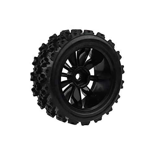 1/10 RC Car Tires 12mm Hex Wheels | For 1/18 Truck 1/12 to 1/16 Buggy, Compatible with Slash WLtoys 144001 A959 124018 124019 - color: black