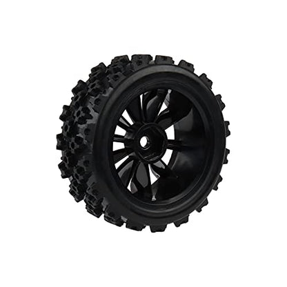 1/10 RC Car Tires 12mm Hex Wheels | For 1/18 Truck 1/12 to 1/16 Buggy, Compatible with Slash WLtoys 144001 A959 124018 124019 - color: black